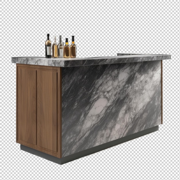 Freestanding bar counter isolated on transparent background Generative AI