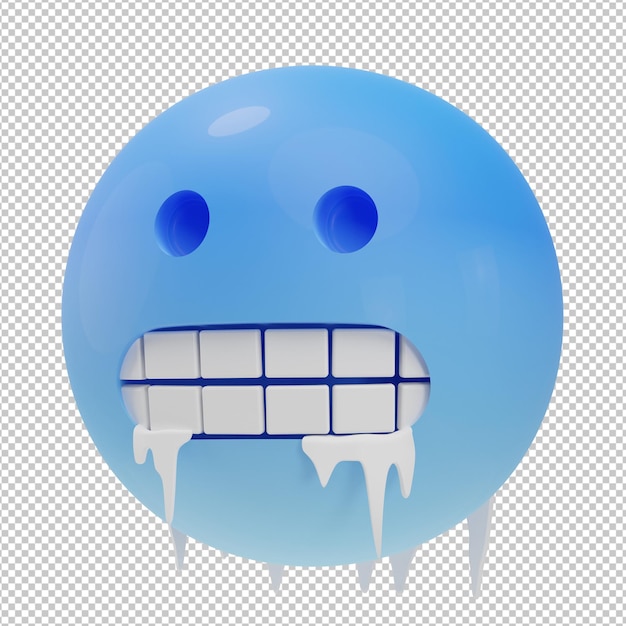 PSD freeze emoji 3d illustration