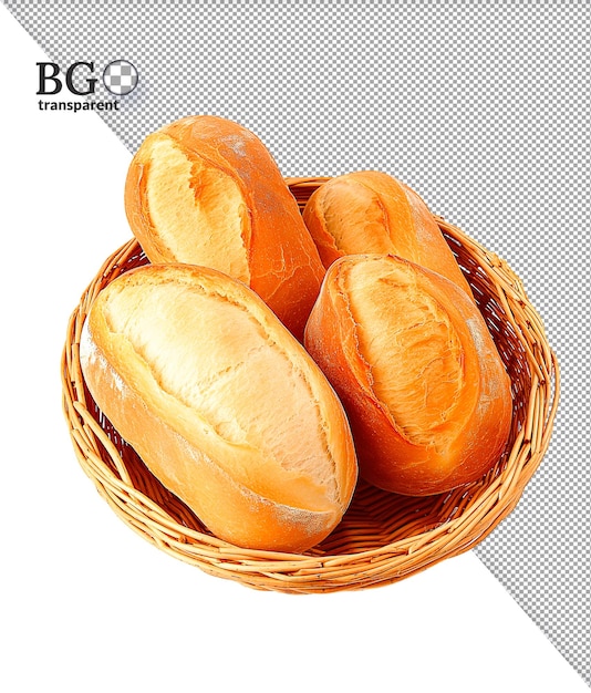 PSD french brazilian breads no background