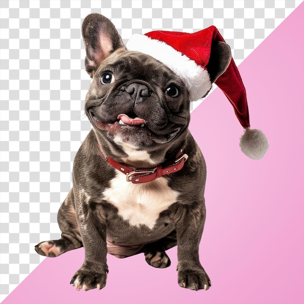 French bulldog dog wearing a santa hat animal cute pet