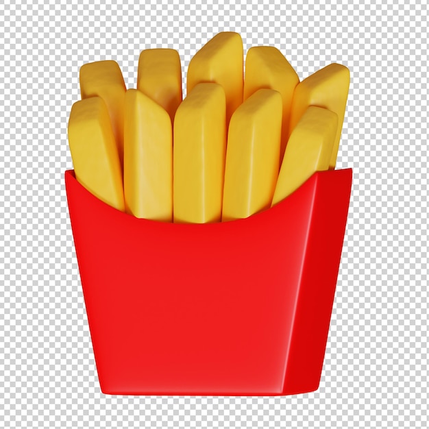 French fries 3d illustration