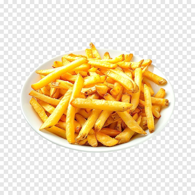 French fries in bowl isolated on a transparent background Generative