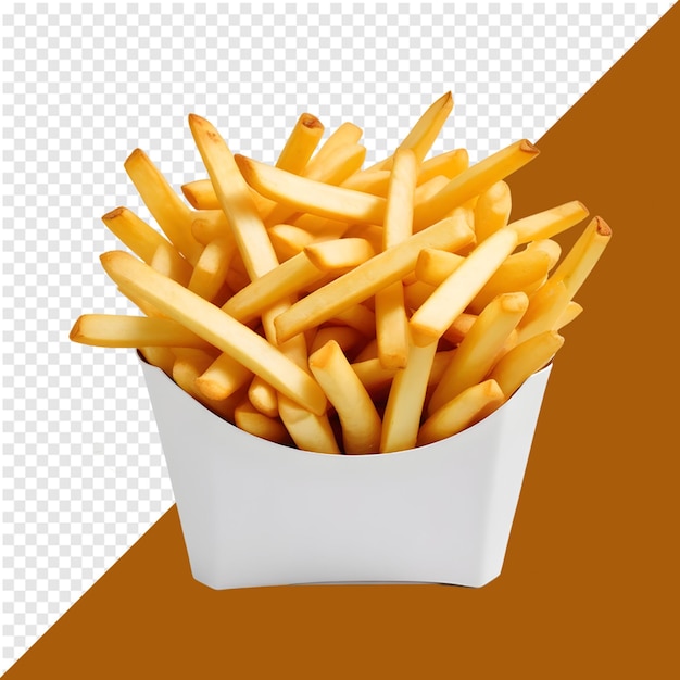 French fries box on a transparent background French fries PSD