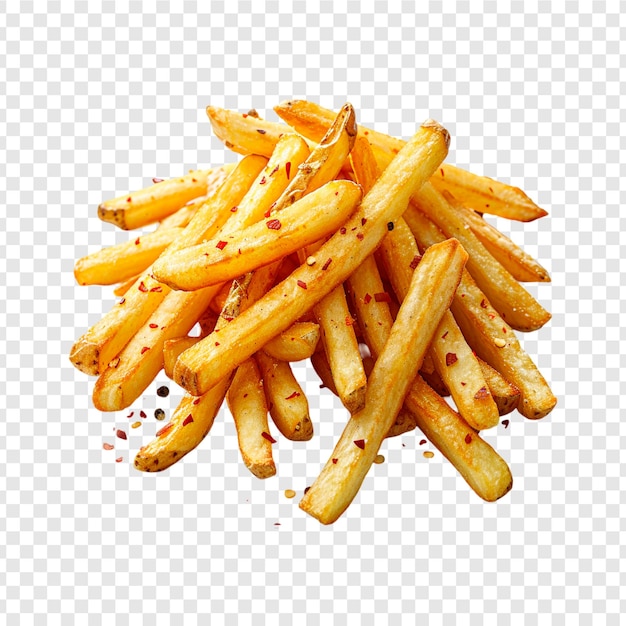 French fries isolated on a transparent background