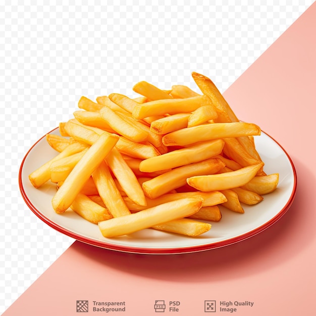 French fries served on a transparent background