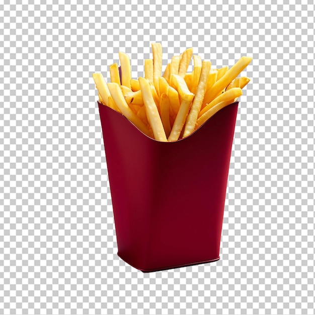 French fries with pack on png background Mock up Vector Illustration