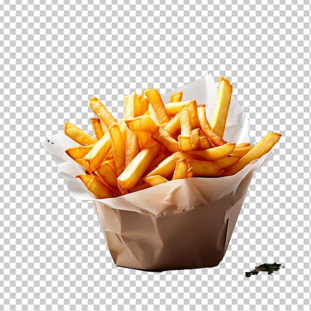 French fries with pack on png background Mock up Vector Illustration