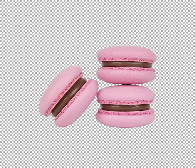 French pink macarons isolated