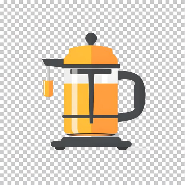 PSD french press icon against transparent background generated by ai