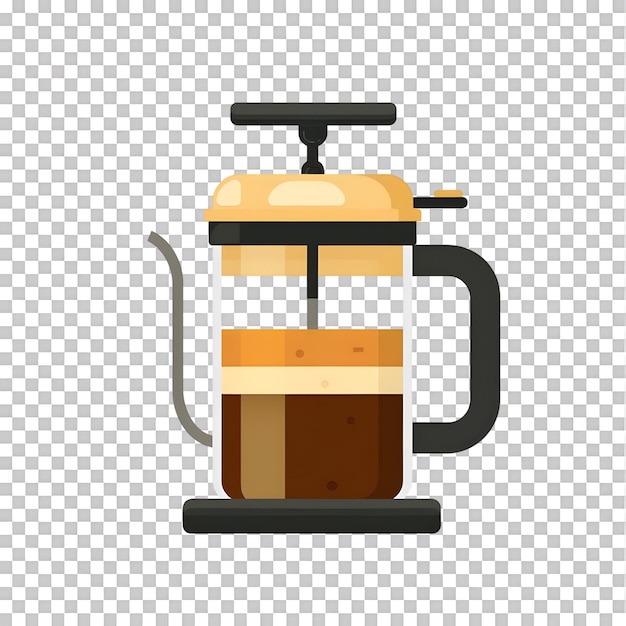 French press icon against transparent background Generated by Ai