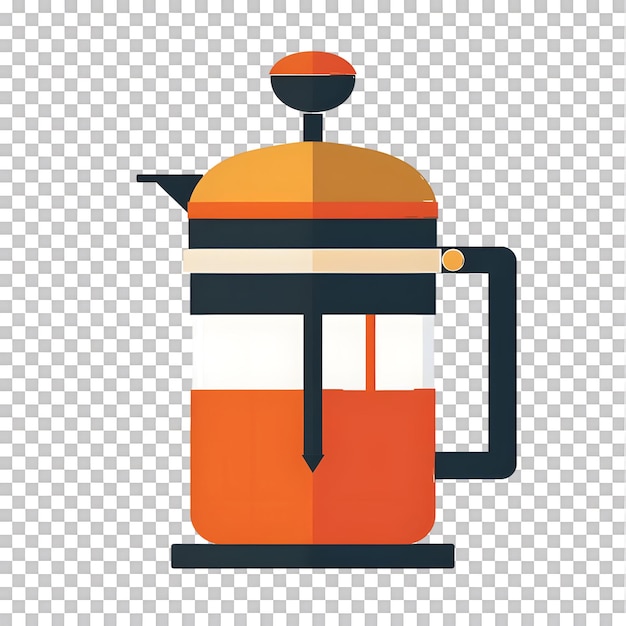 PSD french press icon against transparent background generated by ai