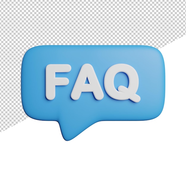 Frequently Answer Question front view 3d rendering icon illustration on transparent background