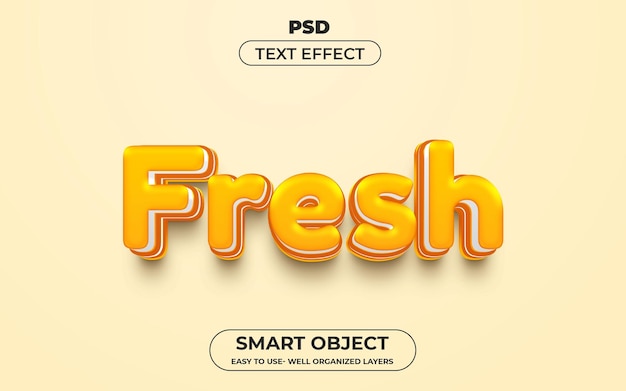 Fresh 3d editable text effect style with background