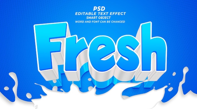 Fresh 3d editable text style photoshop template