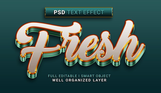 Fresh 3d style text effect