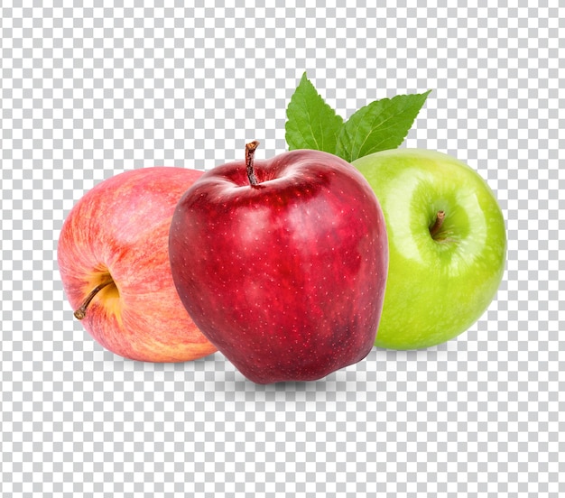 Fresh apple with leaves isolated 