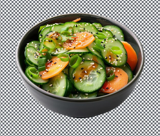 Fresh Asian cucumber salad isolated on transparent background