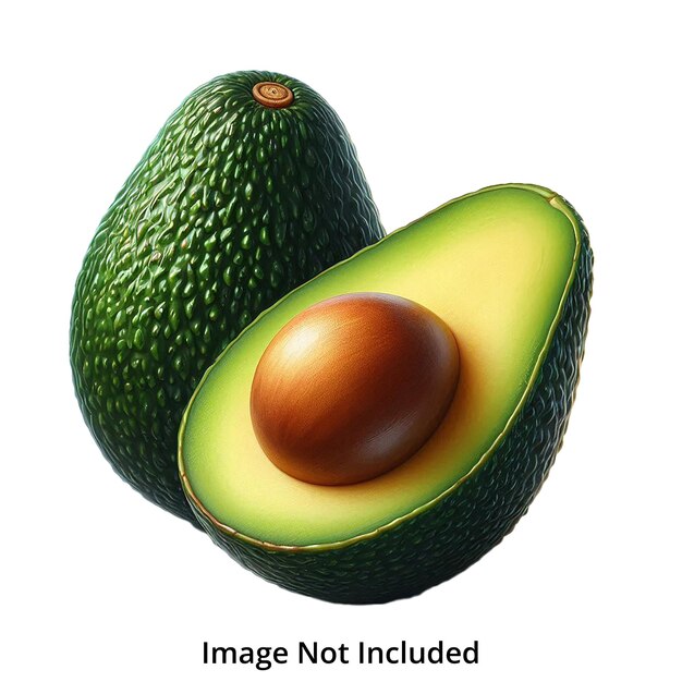 PSD fresh avocado fruit cut in half beautiful realistic avocado fruit