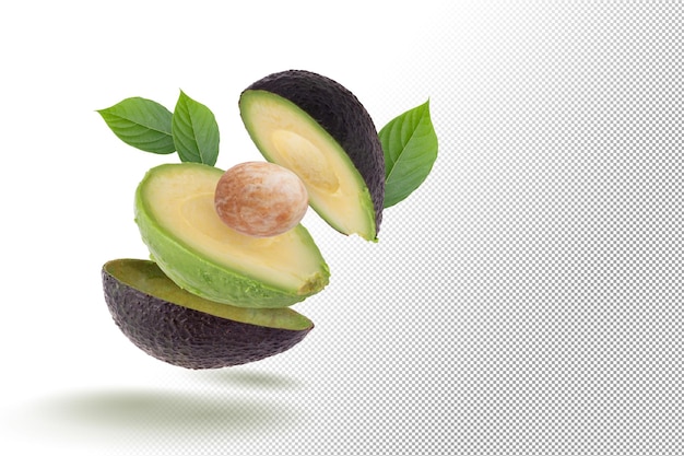 Fresh avocado isolated on alpha background