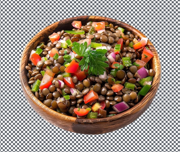 PSD fresh azifa ethiopian green lentil salad isolated on transparent background