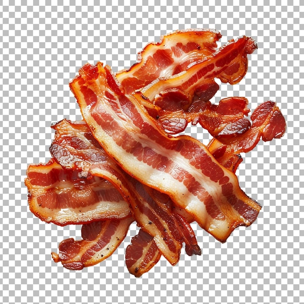 Fresh bacon beef slices isolated png on transparent background