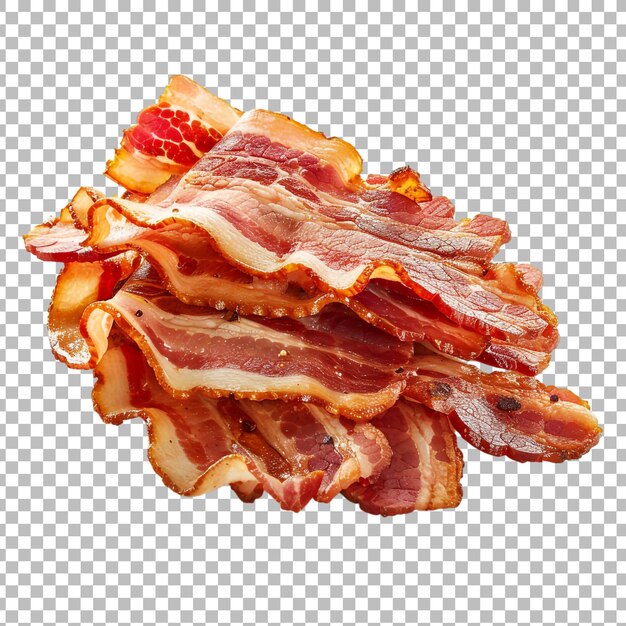 Fresh bacon beef slices isolated png on transparent background