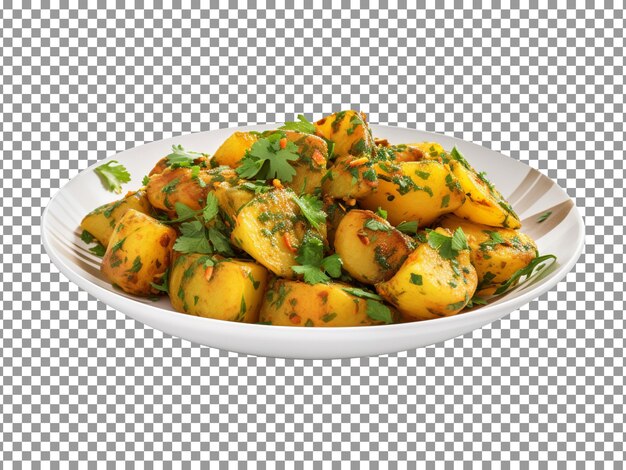 PSD fresh baked potatoes with cilantro leaves isolated on transparent background