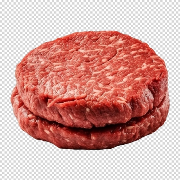 Fresh beef pettie burger isolated on transparent on white