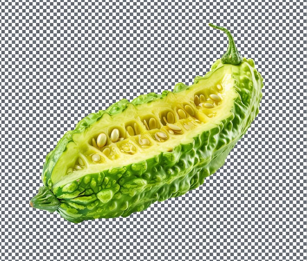 Fresh Bitter melon isolated on transparent background