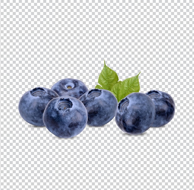 Fresh blueberry with leaves isolated Premium PSD