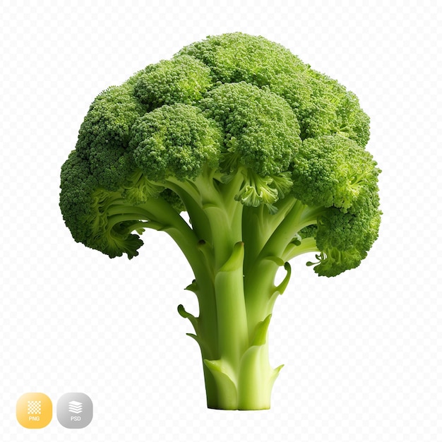 Fresh broccoli object isolated from background PNG file