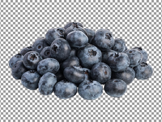 Fresh bunch of blueberries isolated on transparent background