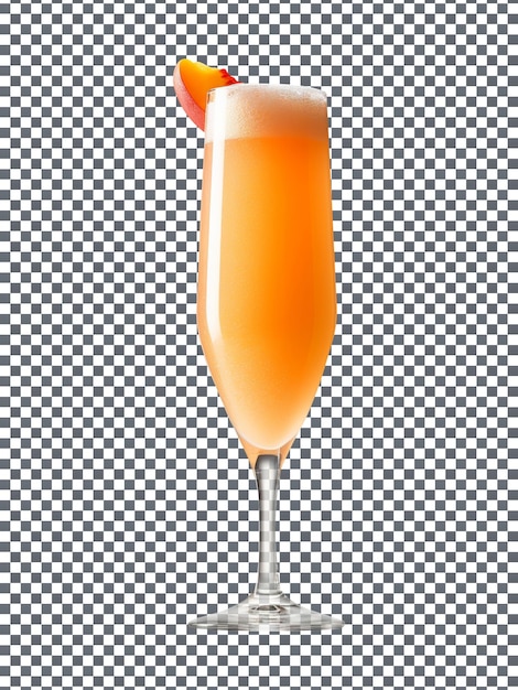 Fresh champagne glass isolated on transparent background