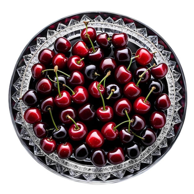 PSD fresh cherry 4k hd isolated on white transparent background