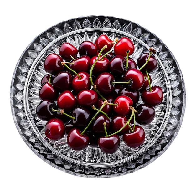 PSD fresh cherry 4k hd isolated on white transparent background