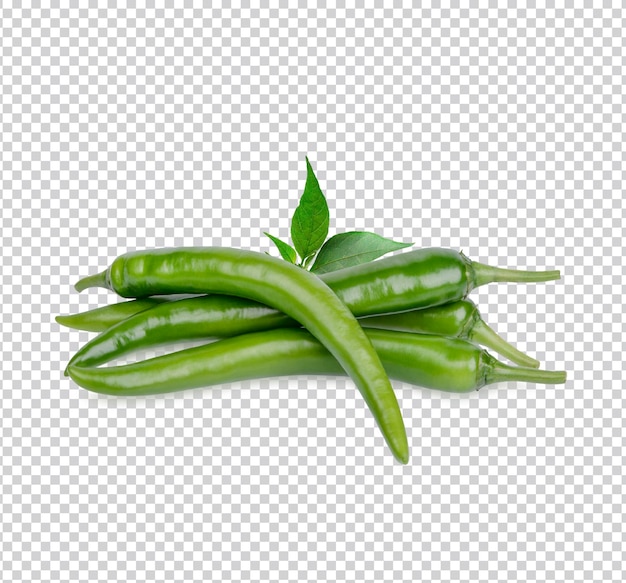 Fresh chilli with leaves isolated Premium PSD