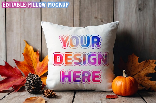 Fresh Clean Fall Season Pillow Mockup Editable Halloween Pillow PSD Mock up files Graphic Resource