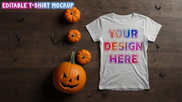 PSD fresh clean fall season tshirt mockup editable halloween tshirt psd mock up files graphic