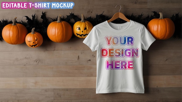 Fresh Clean Fall Season Tshirt Mockup Editable Halloween Tshirt PSD Mock up Files Graphic