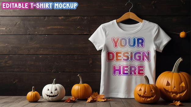 Fresh Clean Fall Season Tshirt Mockup Editable Halloween Tshirt PSD Mock up Files Graphic