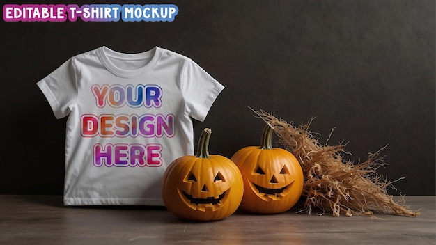 PSD fresh clean fall season tshirt mockup editable halloween tshirt psd mock up files graphic