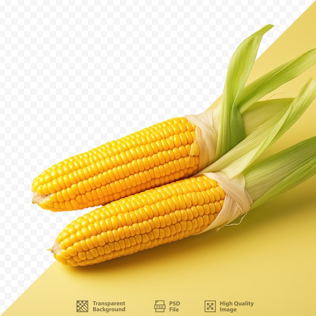 Fresh corns on transparent background