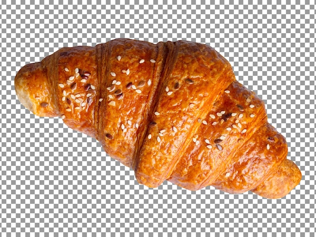 Fresh crispy croissants isolated on transparent background