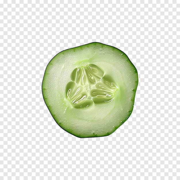 PSD fresh cucumber slices isolated on a transparent background generative ai