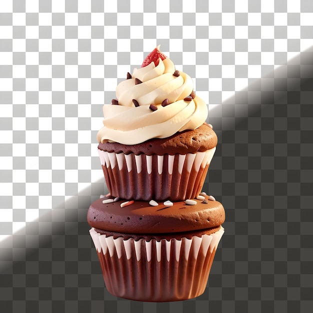 Fresh cupcake png isolated on transparent background