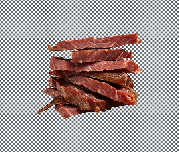 Fresh and delicious Beef Jerky isolated on transparent background