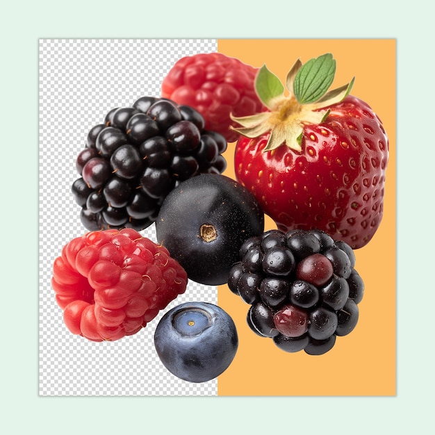 PSD fresh delicious berry fruits isolated psd