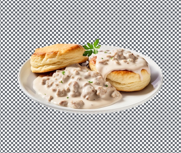 Fresh and delicious Gravy Soft biscuits isolated on transparent background