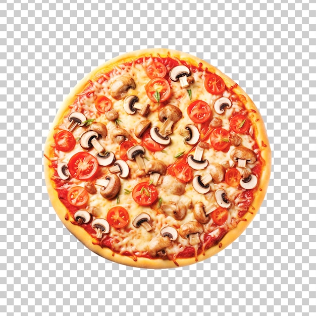 Fresh delicious pizza on a transparent background