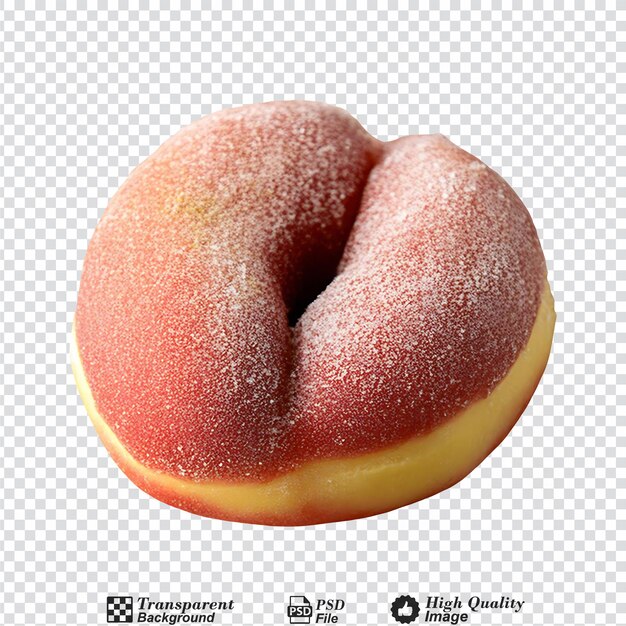 PSD fresh donut peach isolated on transparent background